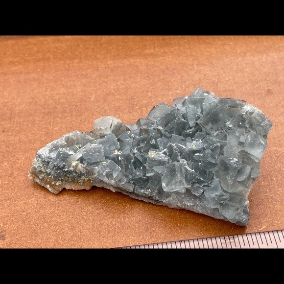 Cubic Fluorite on Druze Quartz - Picture 12 of 16